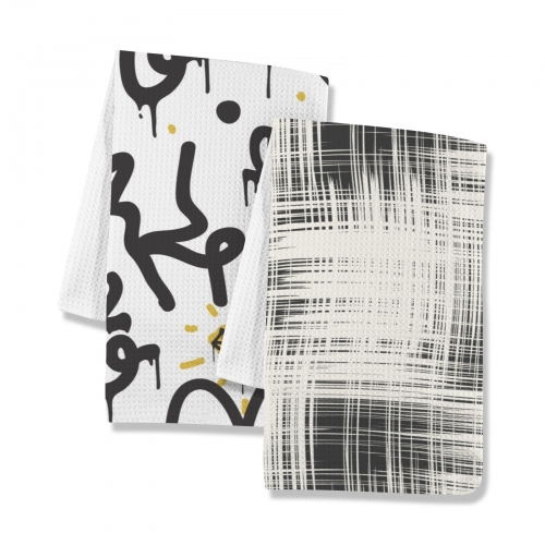 Kitchen Towel 40X60cm(One Side with Different Printing)(Pack of 2)(Made in USA)