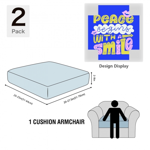 Sofa Cushion Cover (25" x 27.5" x 8")(Pack of 2)