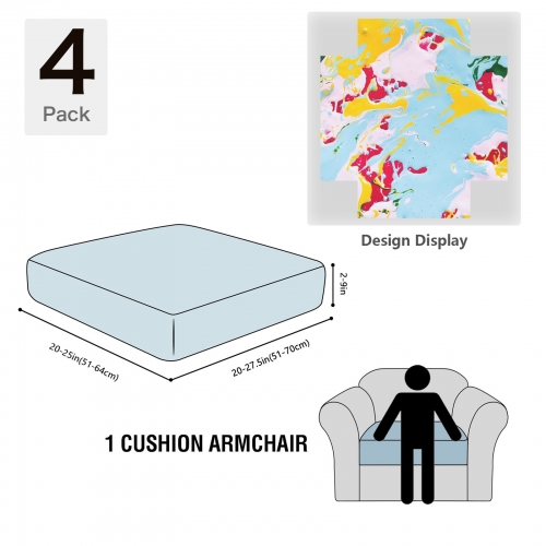 Sofa Cushion Cover (25" x 27.5" x 8")(Pack of 4) | Ships from USA