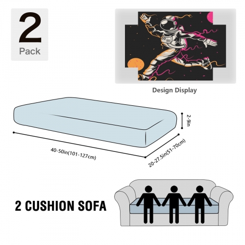 Sofa Cushion Cover (50" x 27.5" x 8")(Pack of 2) | Ships from USA