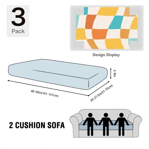 Sofa Cushion Cover (50" x 27.5" x 8")(Pack of 3) | Ships from USA
