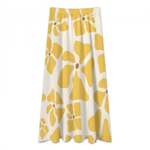 All Over Print Midi Skirt
