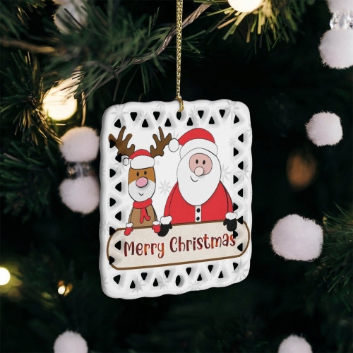 Square Ceramic Ornament (Made in USA)