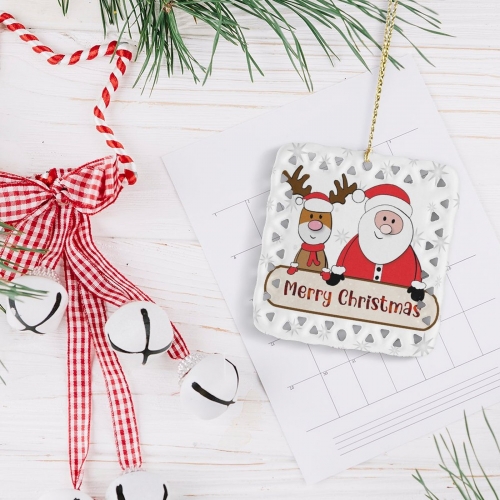 Square Ceramic Ornament (Made in USA)