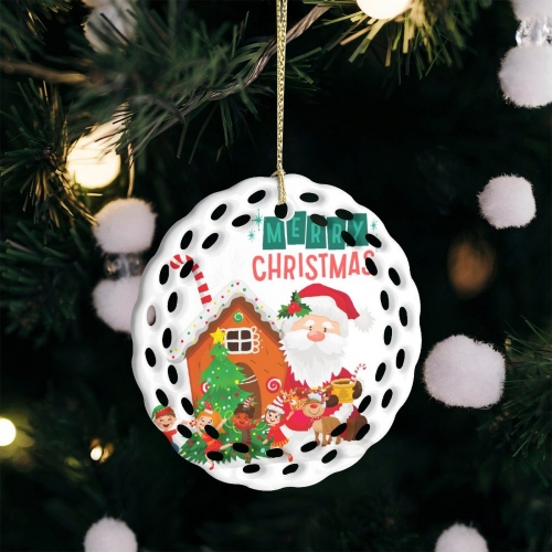 Round Ceramic Ornament (Made in USA)
