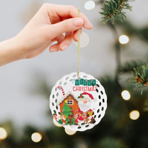 Round Ceramic Ornament (Made in USA)