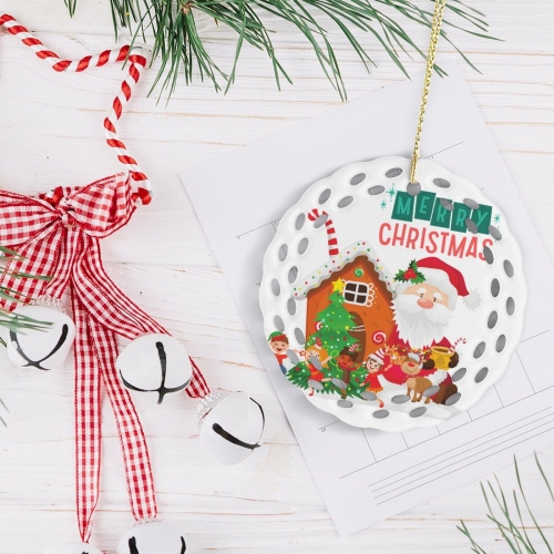 Round Ceramic Ornament (Made in USA)