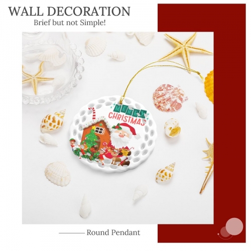 Round Ceramic Ornament (Made in USA)