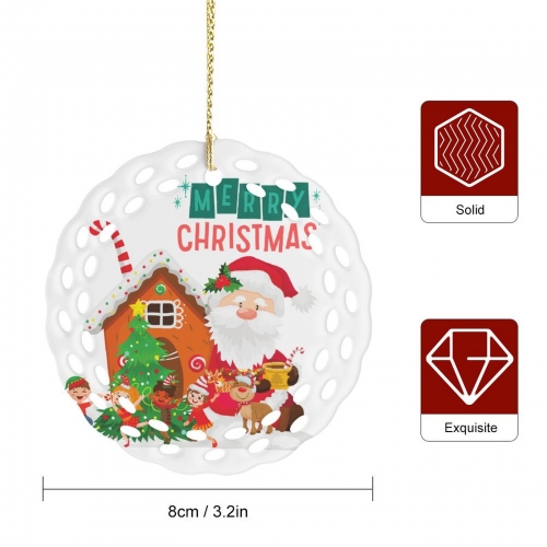 Round Ceramic Ornament (Made in USA)