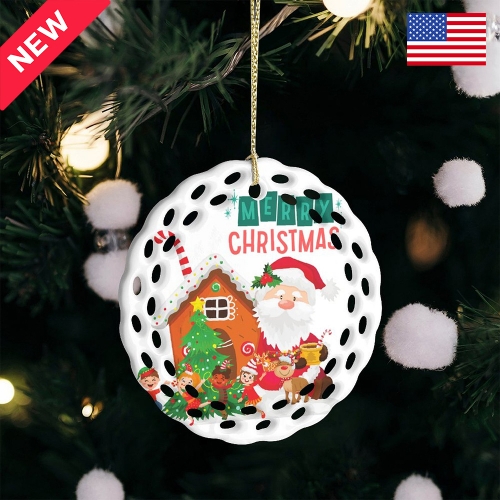 Round Ceramic Ornament | Ships from USA