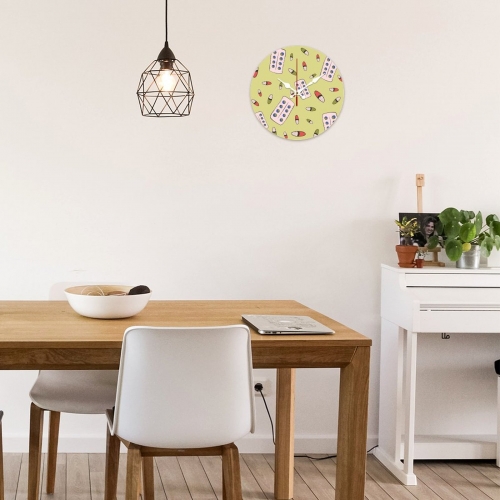 Wooden Wall Clock Without Scale (White Pointer)(25 x 25 cm)