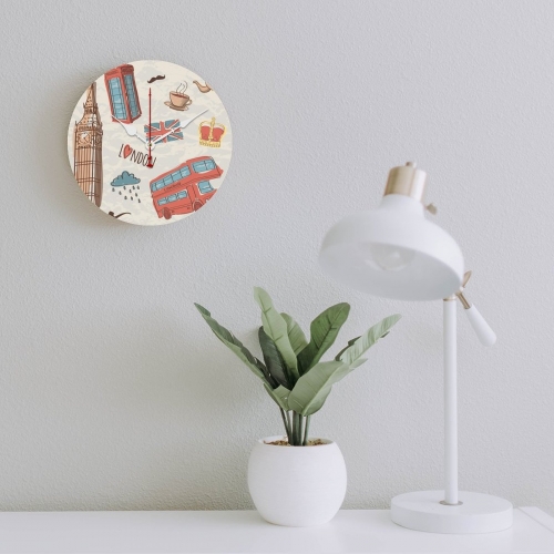 Wooden Wall Clock Without Scale (White Pointer)(30 x 30cm)