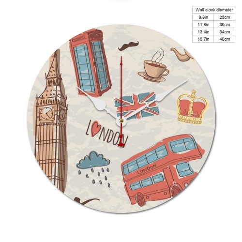 Wooden Wall Clock Without Scale (White Pointer)(30 x 30cm)