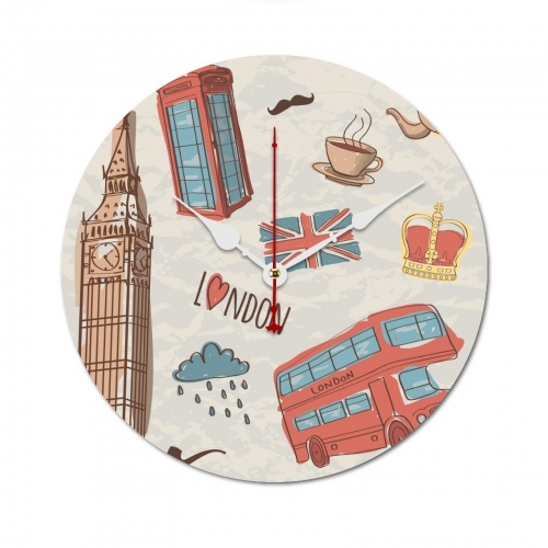 Wooden Wall Clock Without Scale (White Pointer)(30 x 30cm)