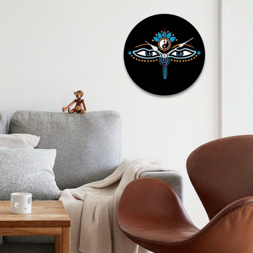 Wooden Wall Clock Without Scale (White Pointer)(34 x 34cm)