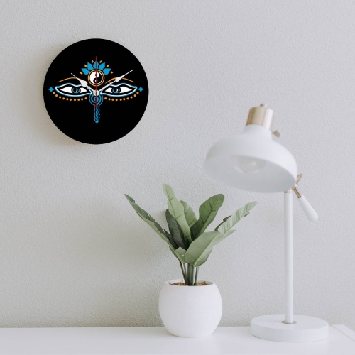 Wooden Wall Clock Without Scale (White Pointer)(34 x 34cm)