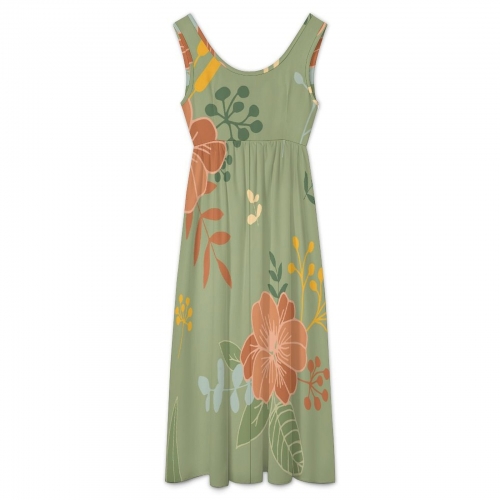 Women's Sleeveless V-Neck Belted Dress
