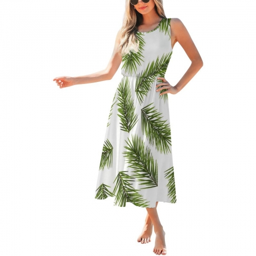 Crew Neck Sleeveless Dress