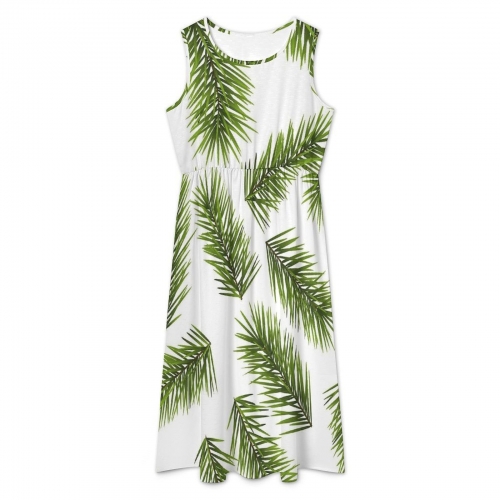 Crew Neck Sleeveless Dress