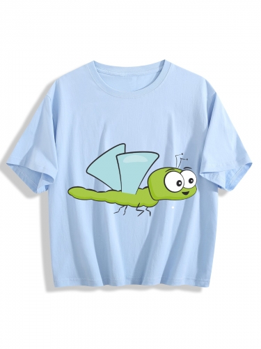 Women's Cropped T-Shirt (Front Side Printing) (Made in USA)