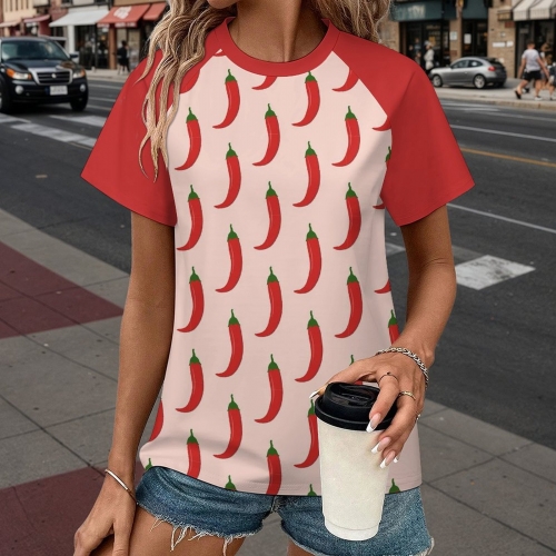 Women's All Over Print Raglan T-shirt