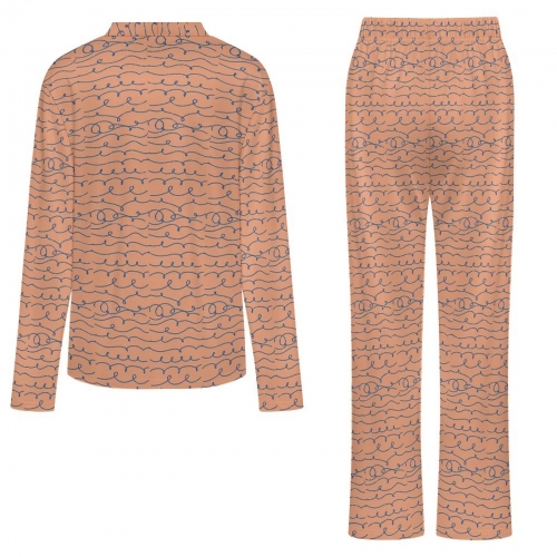 Women's V- Neck Long Sleeve Pajama Set