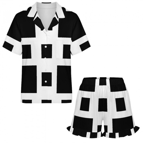 Women's Ruffled Short-Sleeve Pajama Set