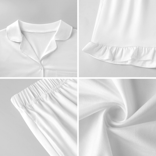 Women's Ruffled Short-Sleeve Pajama Set