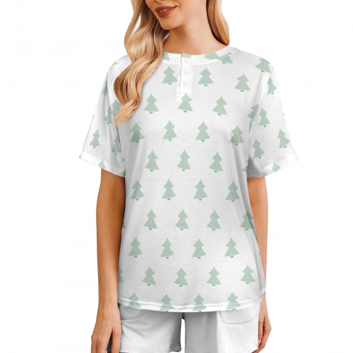 Women's Short Sleeve Pajama Top (Model Sets 17)
