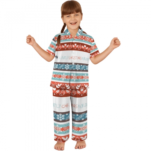 Little Girls' V-Neck Pajama Set (Model Sets 32)
