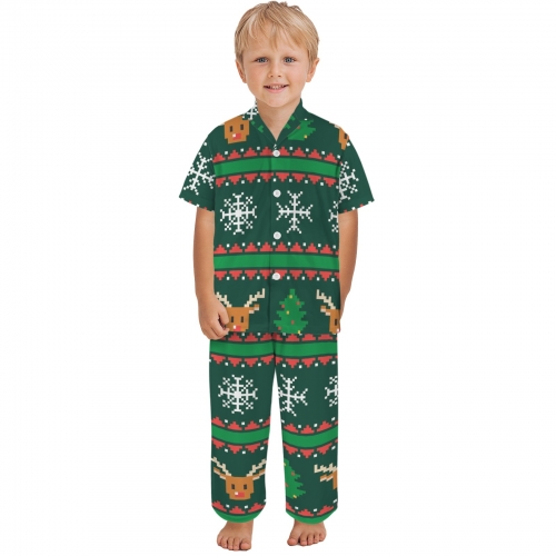 Little Boys' V-Neck Pajama Set (Model Sets 32)