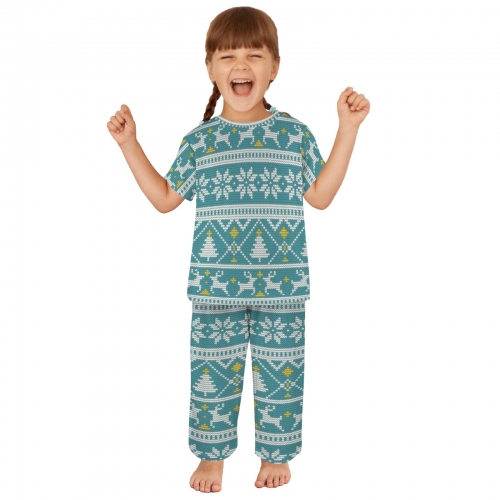 Little Girls' Crew Neck Pajama Set (Model Sets 31)