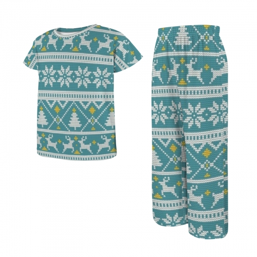 Little Girls' Crew Neck Pajama Set (Model Sets 31)