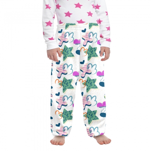 Custom Little Kids' Flannel Pajama Trousers (Model L76)