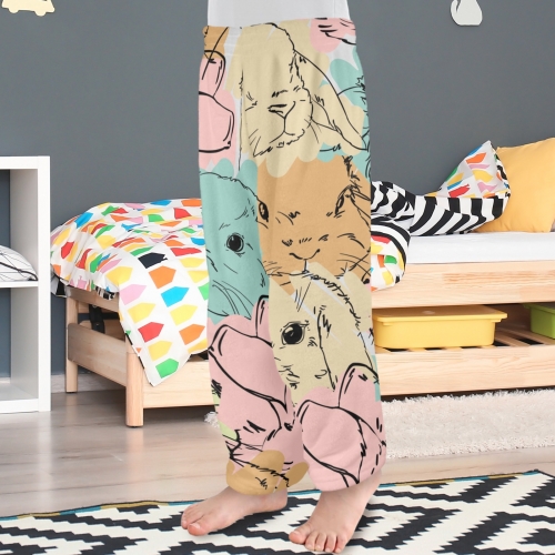 Custom Big Kids' Flannel Pajama Trousers (Model L76)