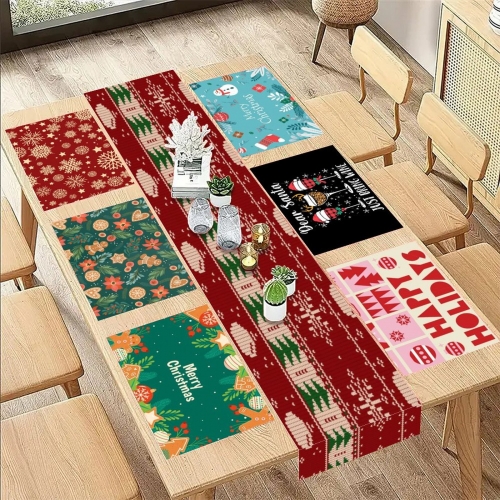7 Pieces Table Runner and Placemats Set (Made in USA)