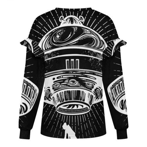 Women’s Lightweight Ruffle Shoulder Sweatshirt