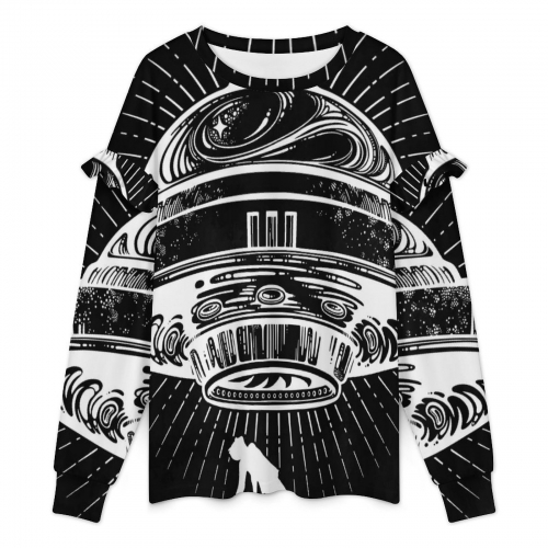 Women’s Lightweight Ruffle Shoulder Sweatshirt