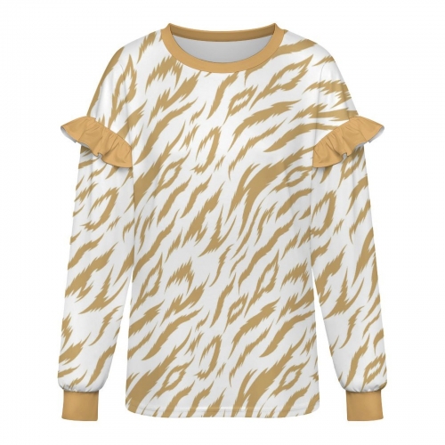 Women’s Lightweight Ruffle Shoulder Sweatshirt