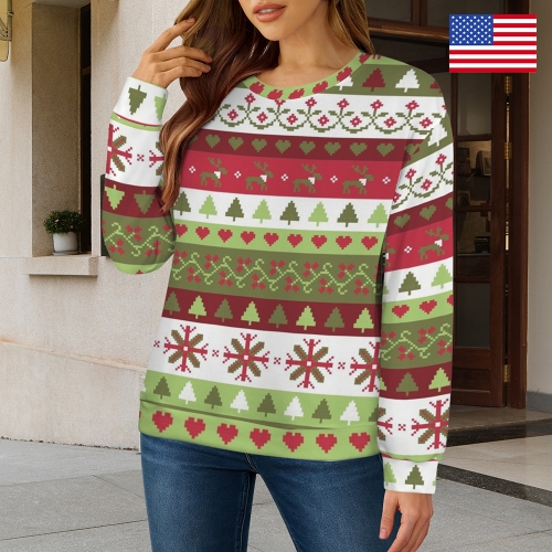 Women's Crew Neck Sweater (Model H75)  | Ships from USA