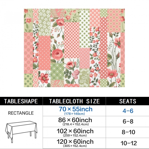 Rectangular Tablecloth 70" x 55" | Ships from USA