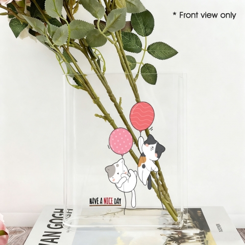 Acrylic Book Shaped Vase (Two Side Printing)(Made in USA)