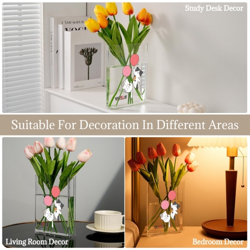 Acrylic Book Shaped Vase (Two Side Printing)(Made in USA)