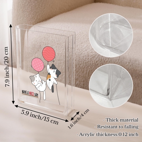 Acrylic Book Shaped Vase (Two Side Printing)(Made in USA)