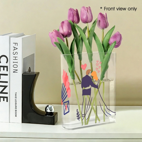 Acrylic Book Shaped Vase (Three-Sided Printing)(Made in USA)
