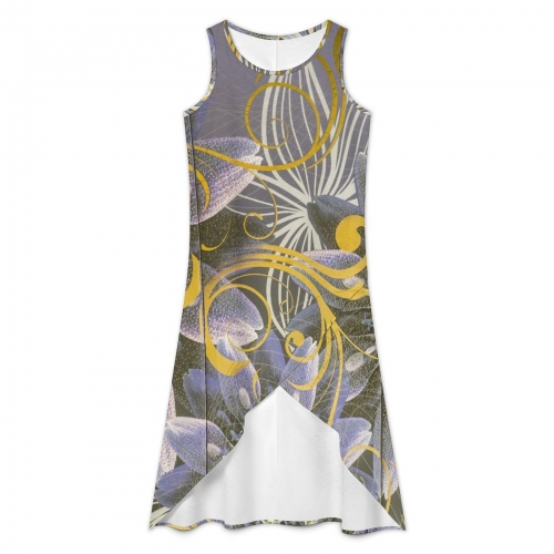 Sleeveless High-Low Hem Dress