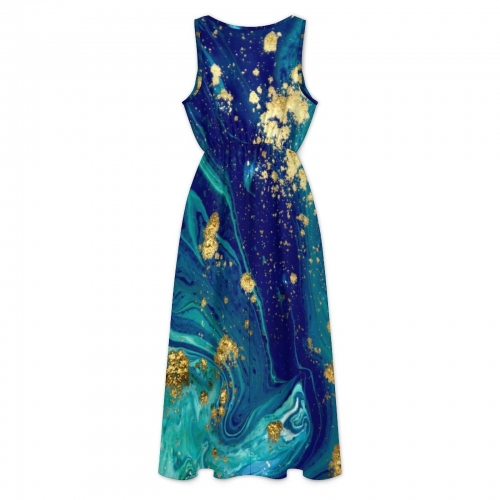 Sleeveless V-neck Midi Dress