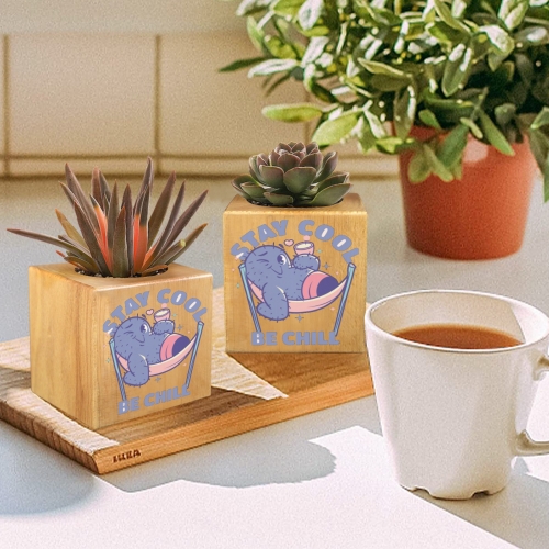 Mini Flowerpot with Custom Crystal Sticker | Ships from USA