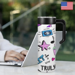 600ml Insulated Water Bottle with Handle | Ships from USA