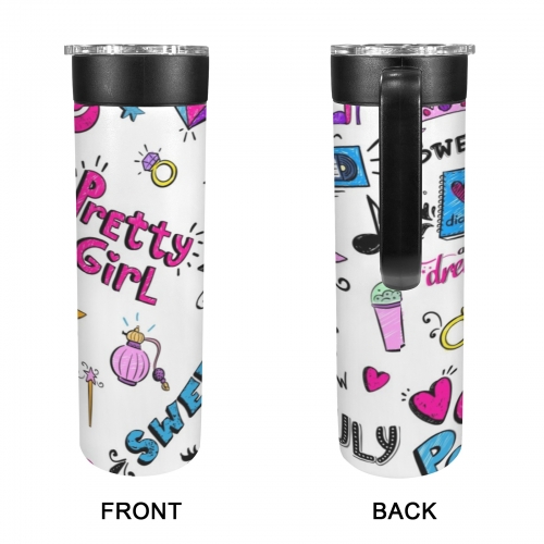 600ml Insulated Water Bottle with Handle | Ships from USA